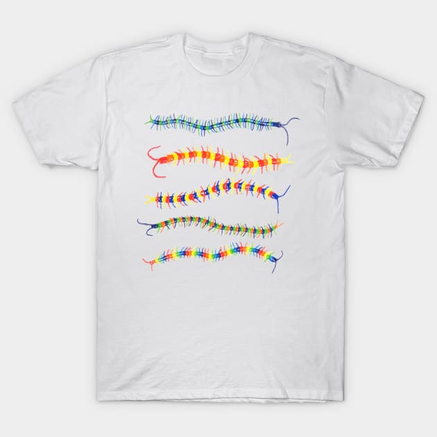 Colorwheel Centipede T-Shirt by RaLiz